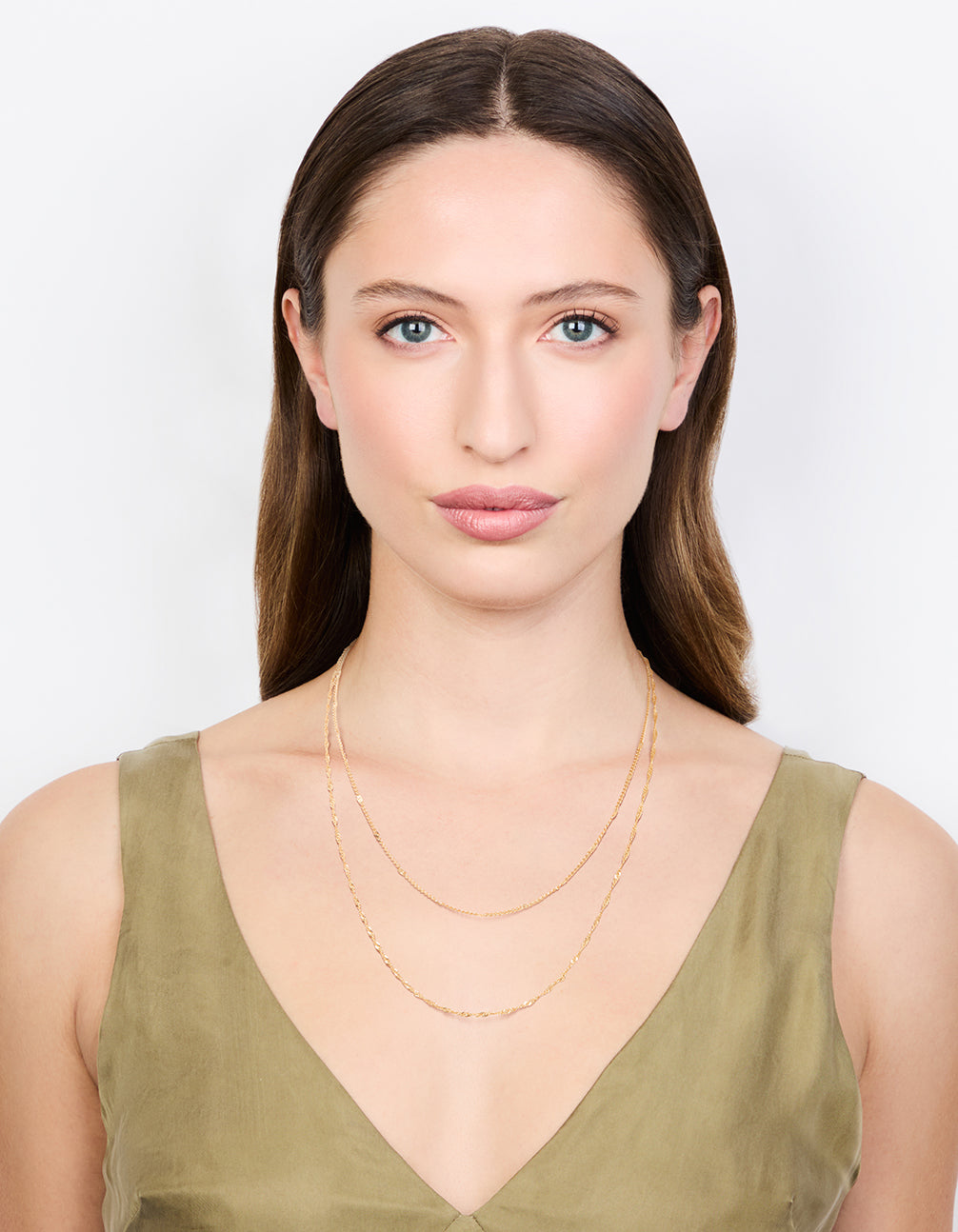 Gold Rope Double Chain Layered Necklace
