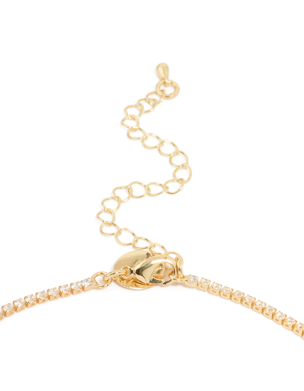 Silver Cubic Zirconia Pear Shaped Pendants Necklace